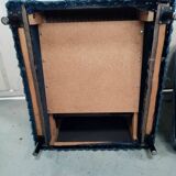 Pair of navy blue velvet club armchairs