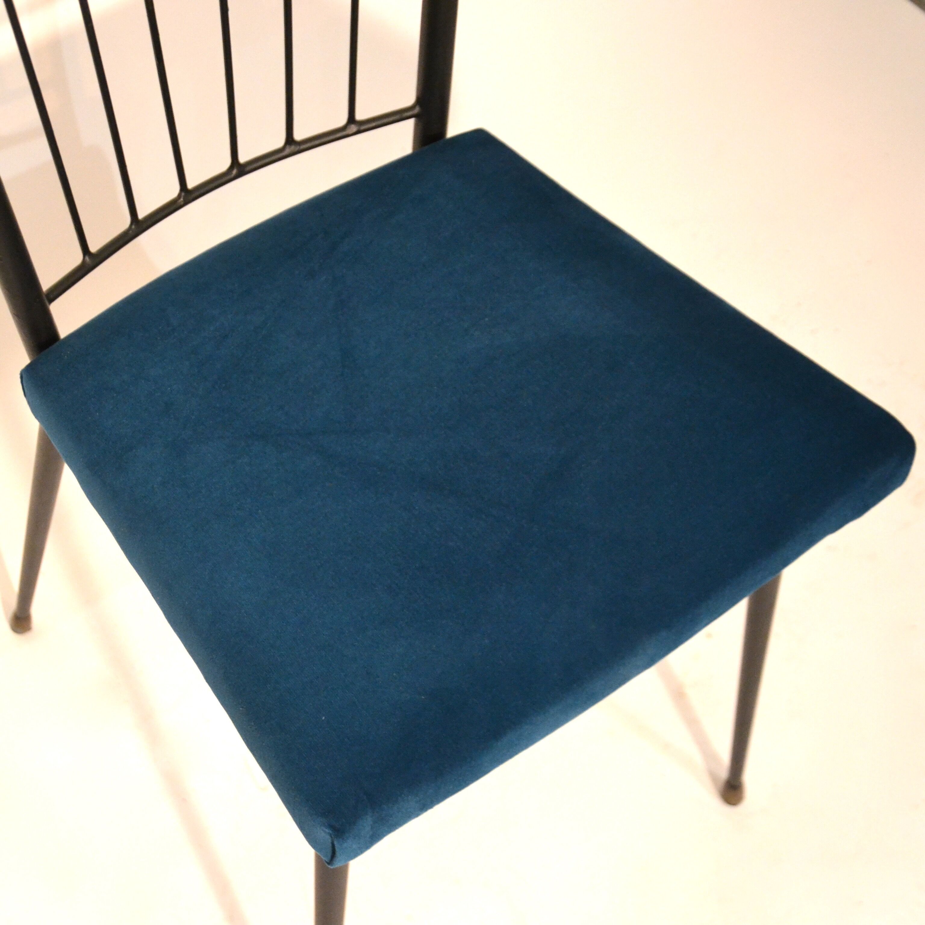 Chair by Colette Gueden in blue velvet