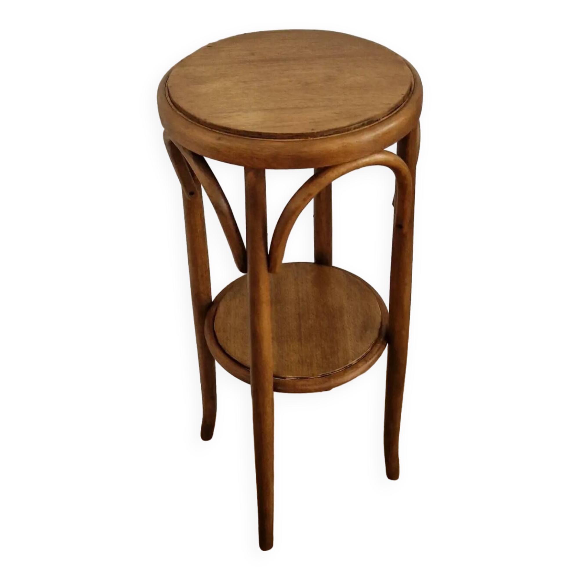 1940s curved wood side table