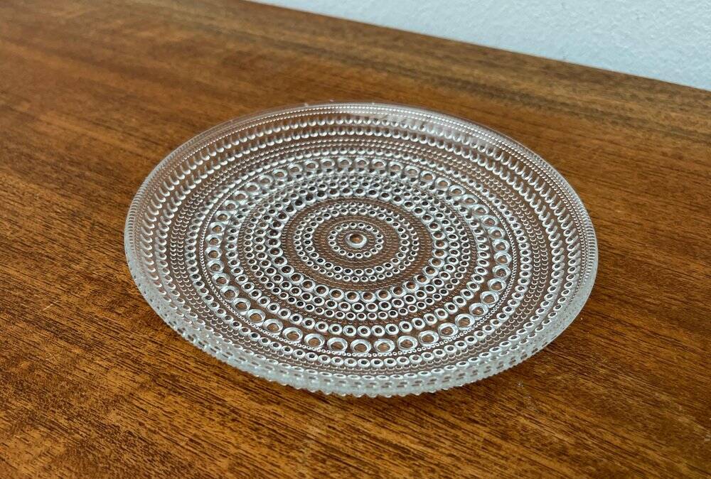 Set of 5 vintage Finnish glass plates from the Kastehelmi series by Oiva Toikka for Iittala.