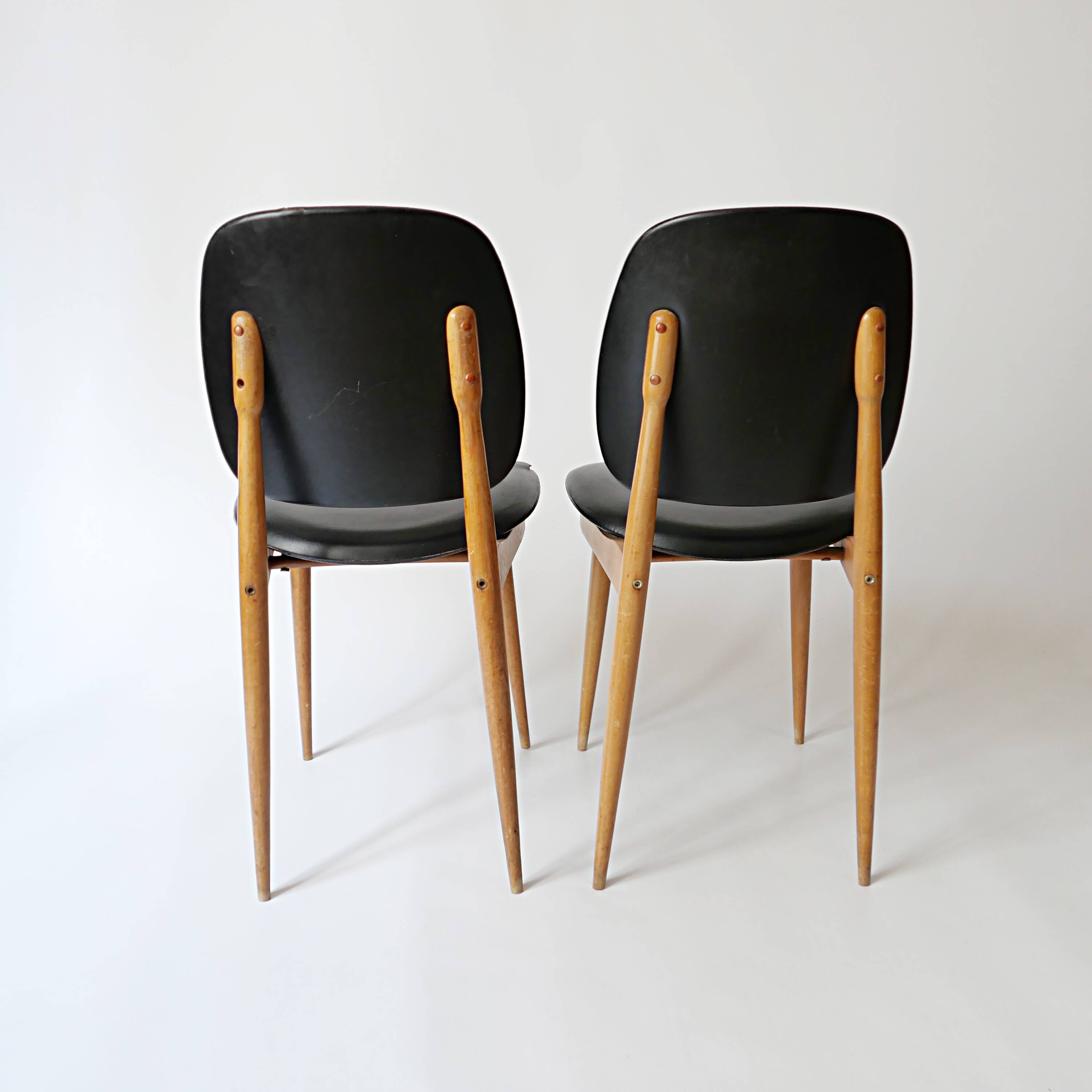 Pair of Pierre Guariche design chairs 1960s vintage 70s 1970s