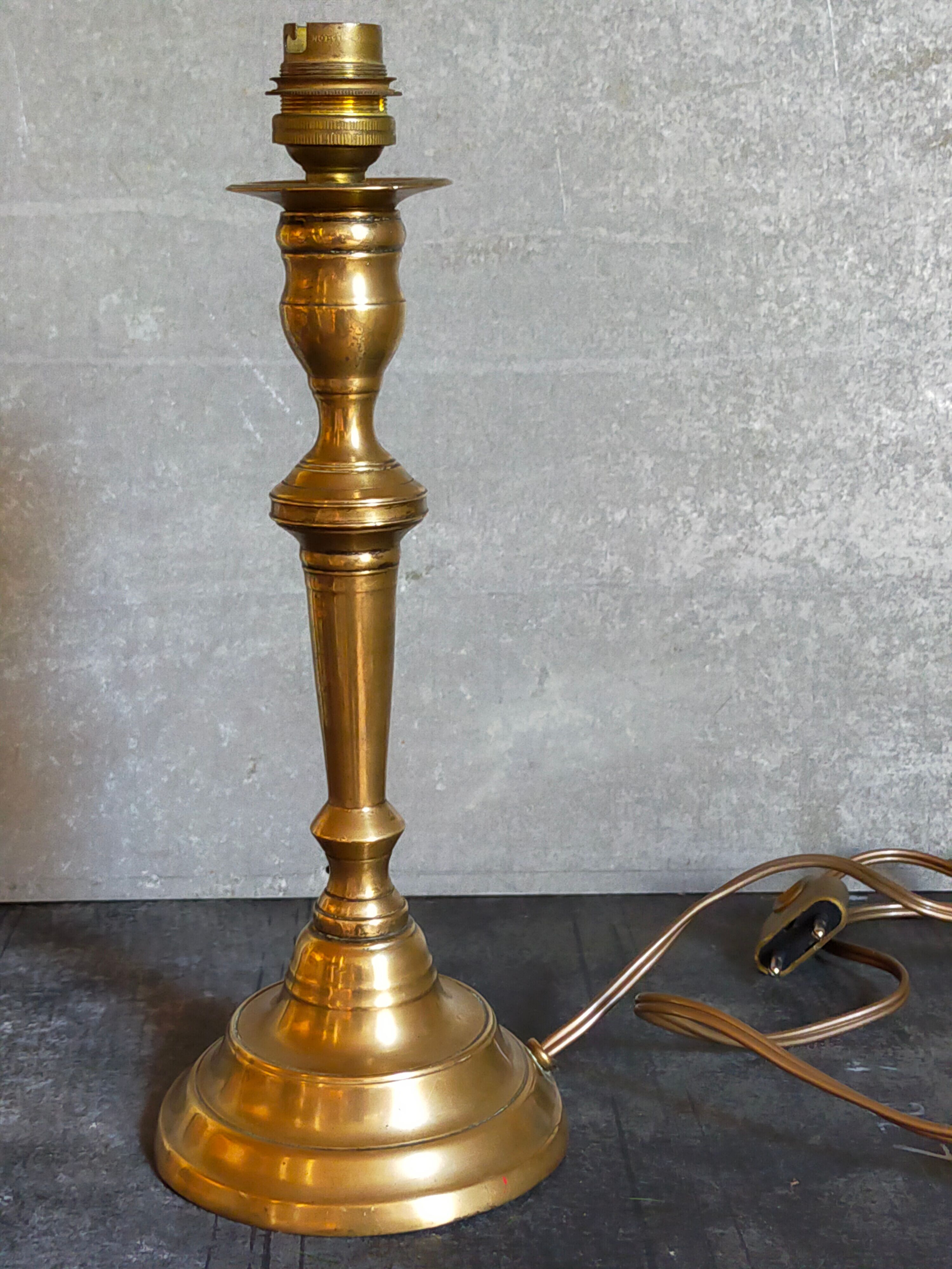 Old solid brass lamp base