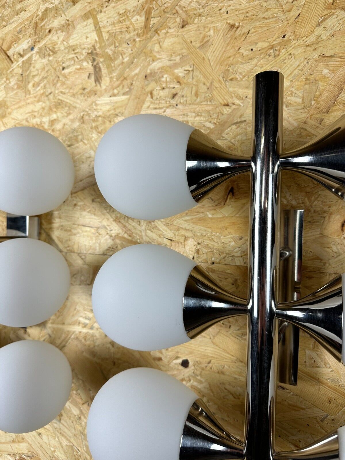 2x 60s 70s 6-bulb Sputnik wall lights by Kaiser Leuchten opal glass