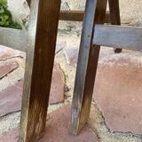 Three wooden folding chairs