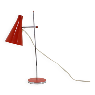 Lampe de bureau rouge Josef Hurka des années 1960, Tchécoslovaquie