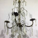 Chandelier 4 lights bronze and tassels