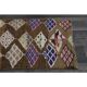 Tapis de couloir vintage turc Oushak fait main en laine et coton marron, années 1970