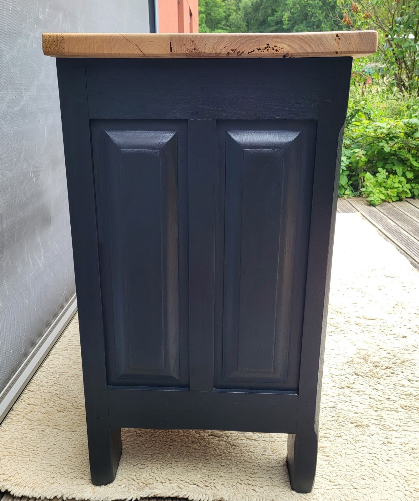 Enfilade • Comptoir de service bicolore noir • miel
