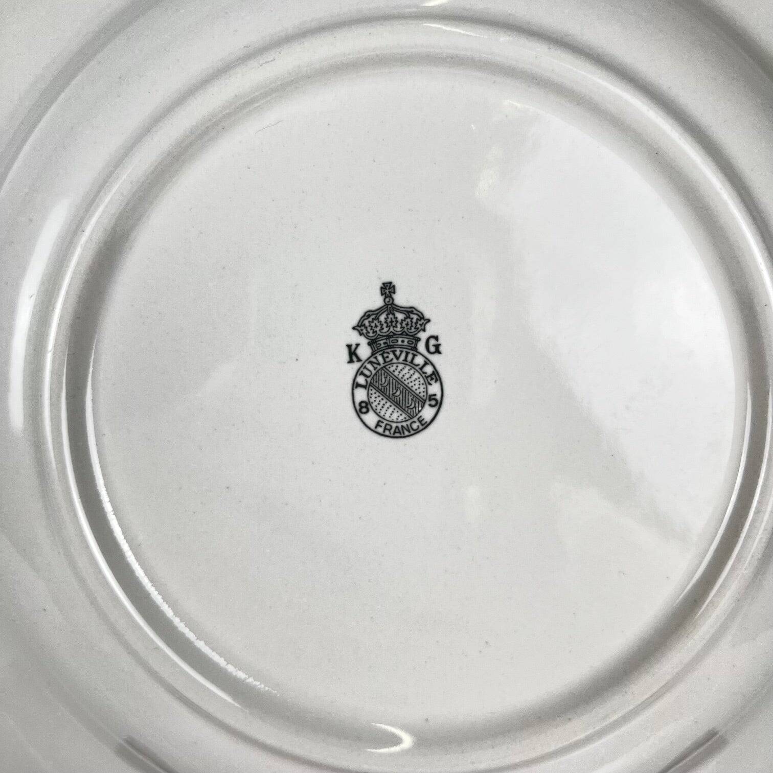 6 deep plates KG Lunéville "Réverbère"