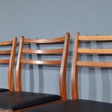 Set of 4 chairs by G Plan in teak and leatherette
