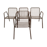 4 fauteuils en metal modele Rio de EMU