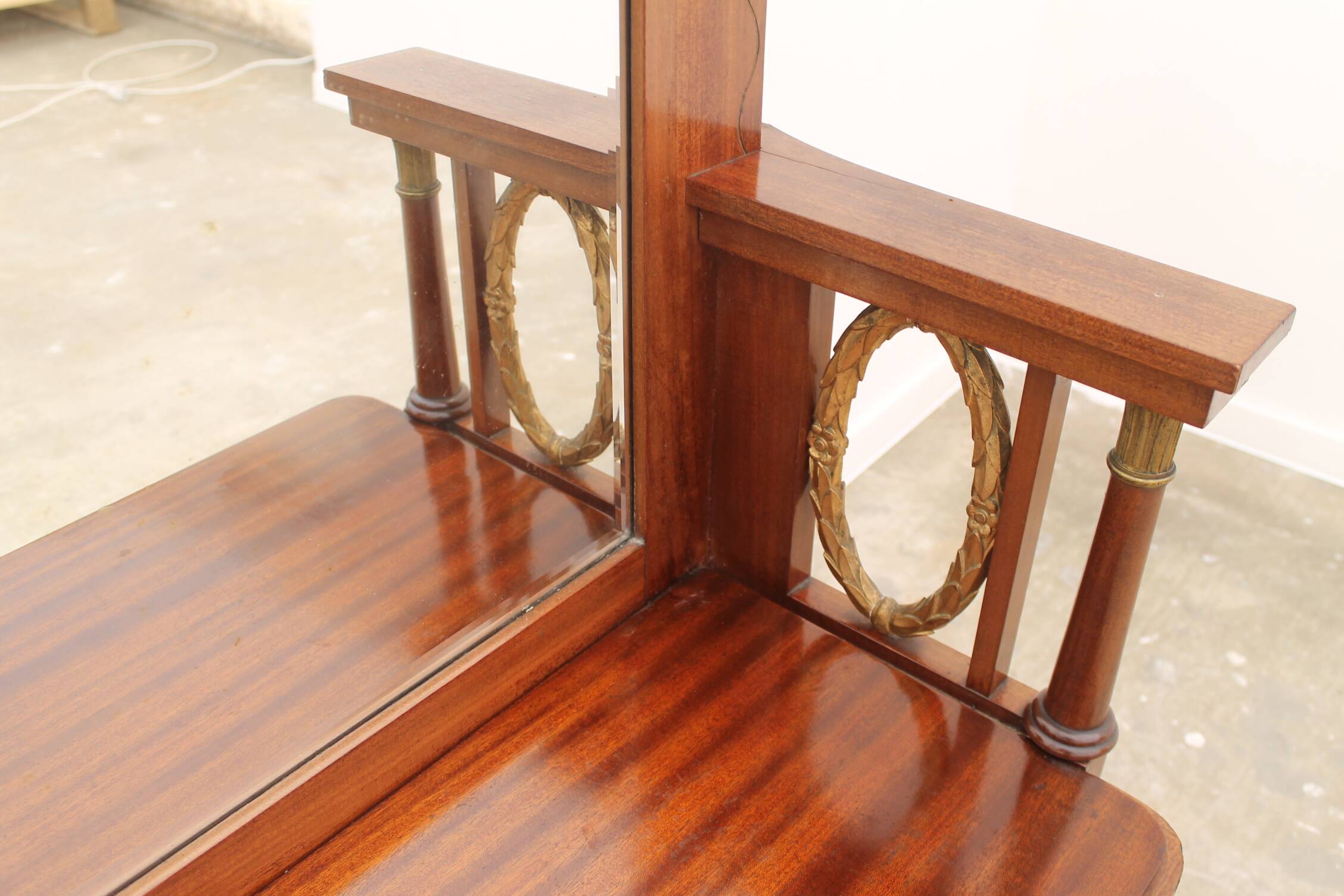 Viennese Secession Huge Mahogany Hall Mirror, 1910