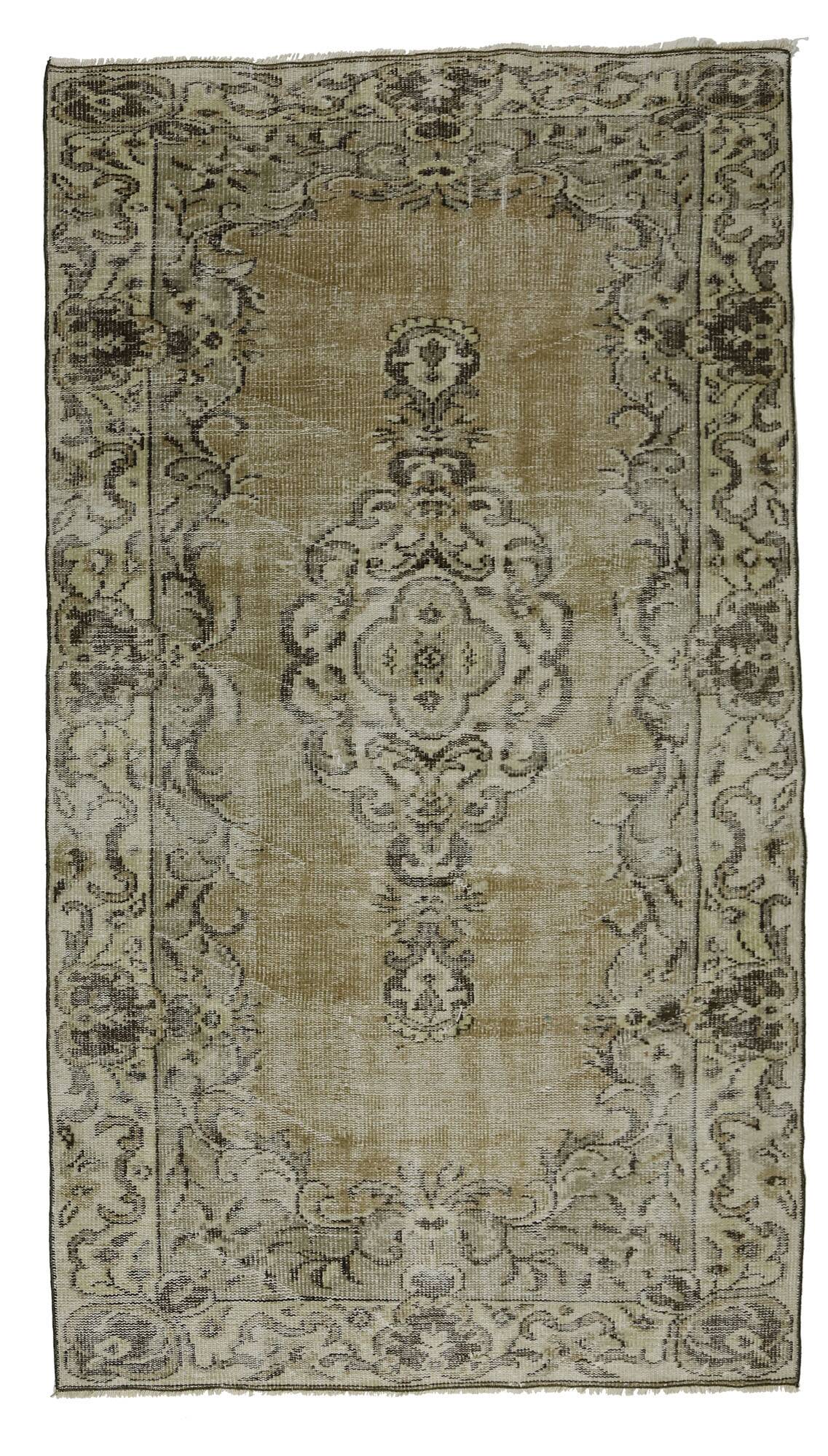 Turkish Anatolian Handmade Vintage Rug 255 cm x 145 cm