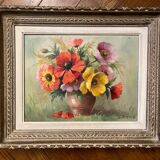Painting: oil on canvas - still life with anemones