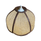 Bohemian suspension in braided raffia and brown fabric