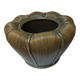 Grand cache-pot en rotin et bambou de style mid-century modern, années 1970