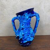 Vallauris blue brutalist vase