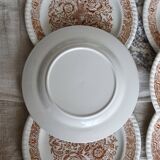 6 assiettes à dessert vintage fleuries – Codec – Décor brun rustique