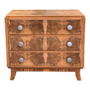 Commode art déco ronce - noyer