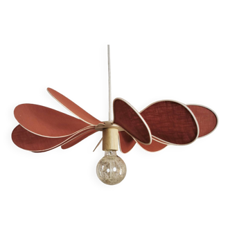 12-blade propeller suspension in rattan and sienna linen