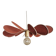12-blade propeller suspension in rattan and sienna linen