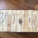 Roger Capron Herbier - Rectangular coffee table with patinated steel frame
