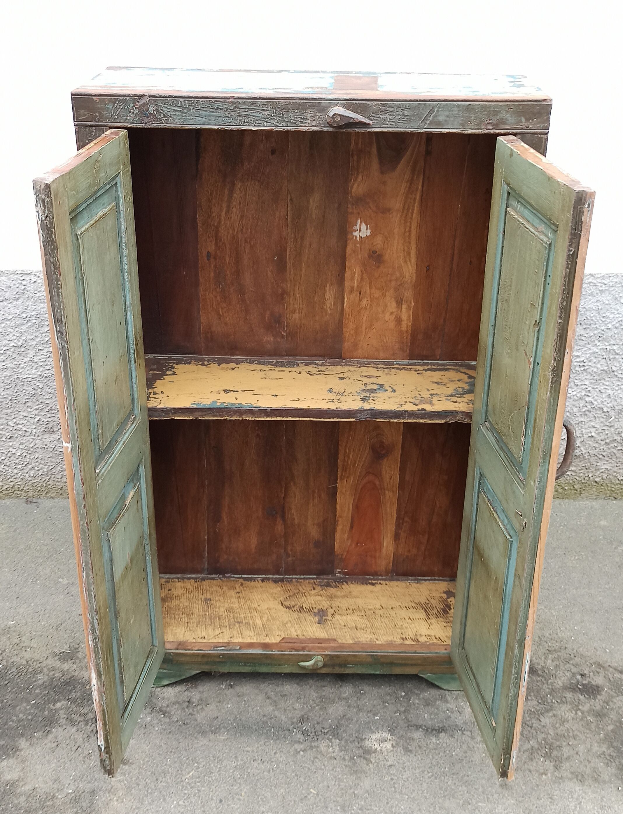 Old green wood cabinet