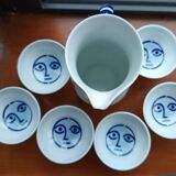 Wine service 6 cups + sargadelos sided pitcher