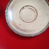 Silver-plated cup and saucer.