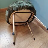 Green "moumoute" chair 1970 Pelfran