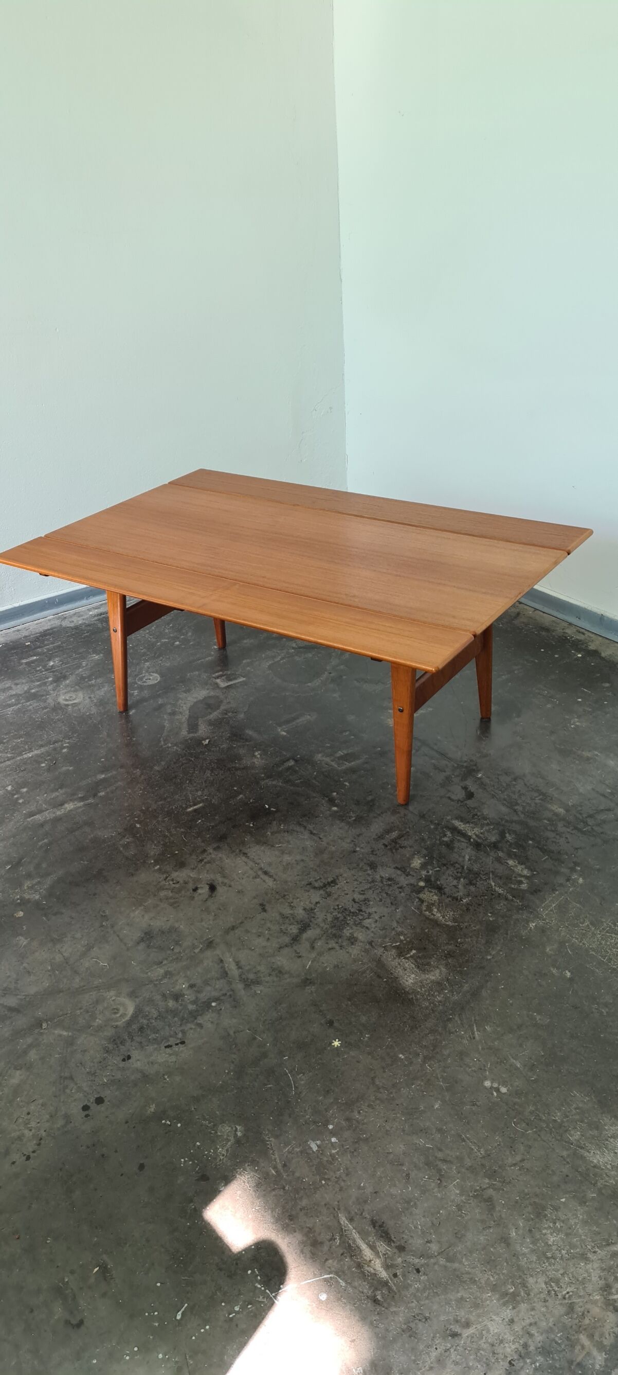 Vintage teak Danish Design adjustable table by Trioh Denmark .