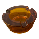 Amber glass ashtray