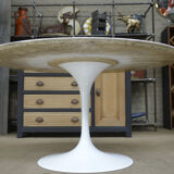 Table ronde "tulipe 137" en marbre d'Eero Saarinen,  knoll 1960