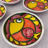 Service assiettes en céramique italienne signé Desimone Italy decor poisson années 60 vintage