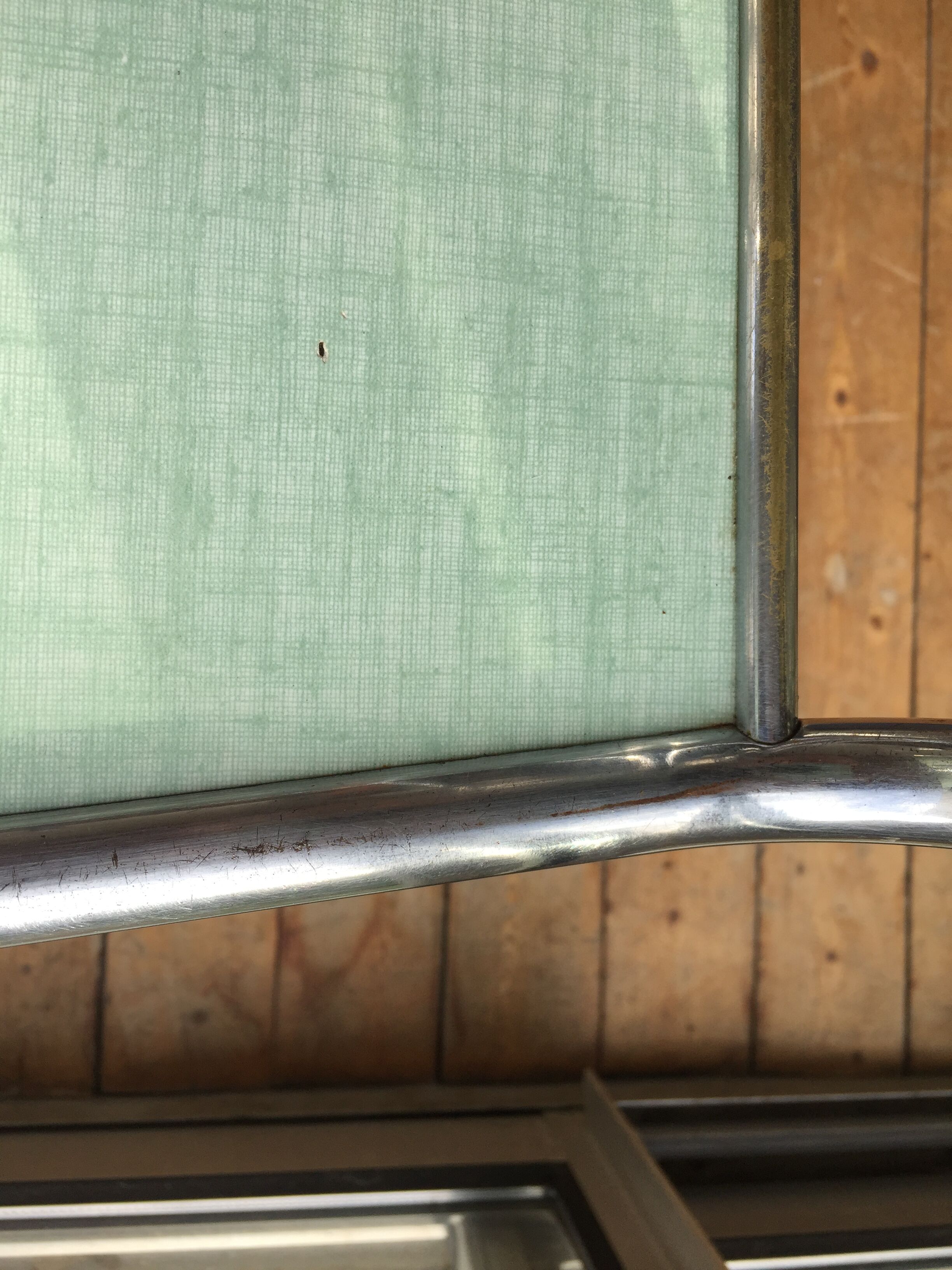 Green formica chairs