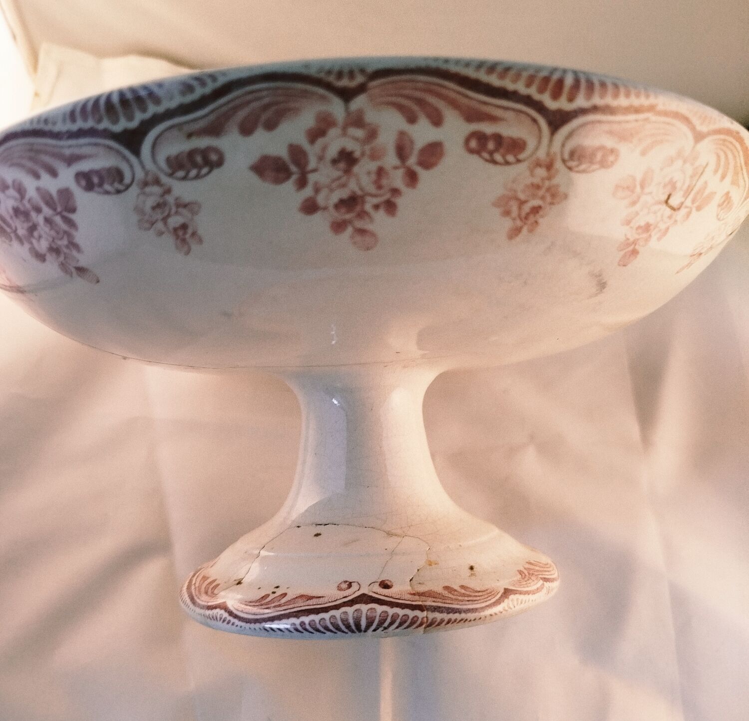 Antique service, fruit dish and 3 oval platters, ironstone