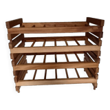 Set of 4 wooden wine bottle holders