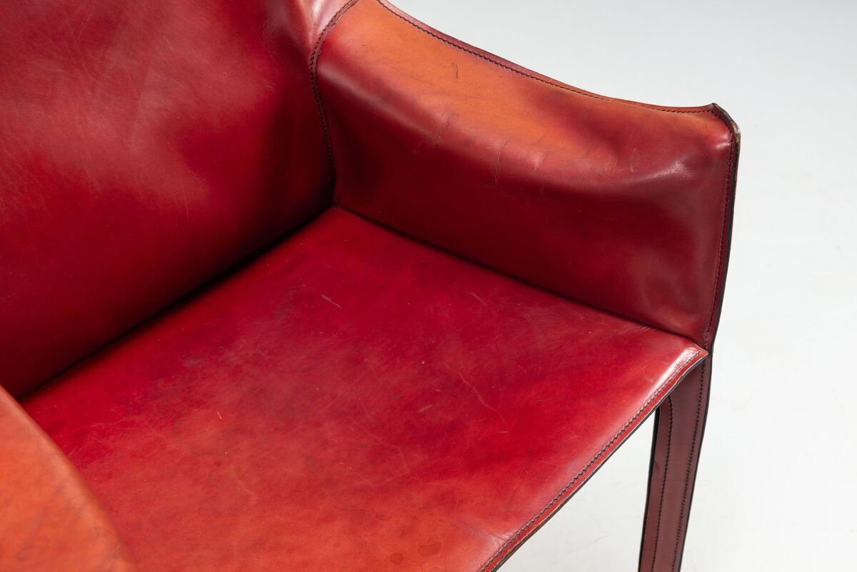 Mario Bellini model Cab 413 dining armchair in leather Cassina Italy 1977
