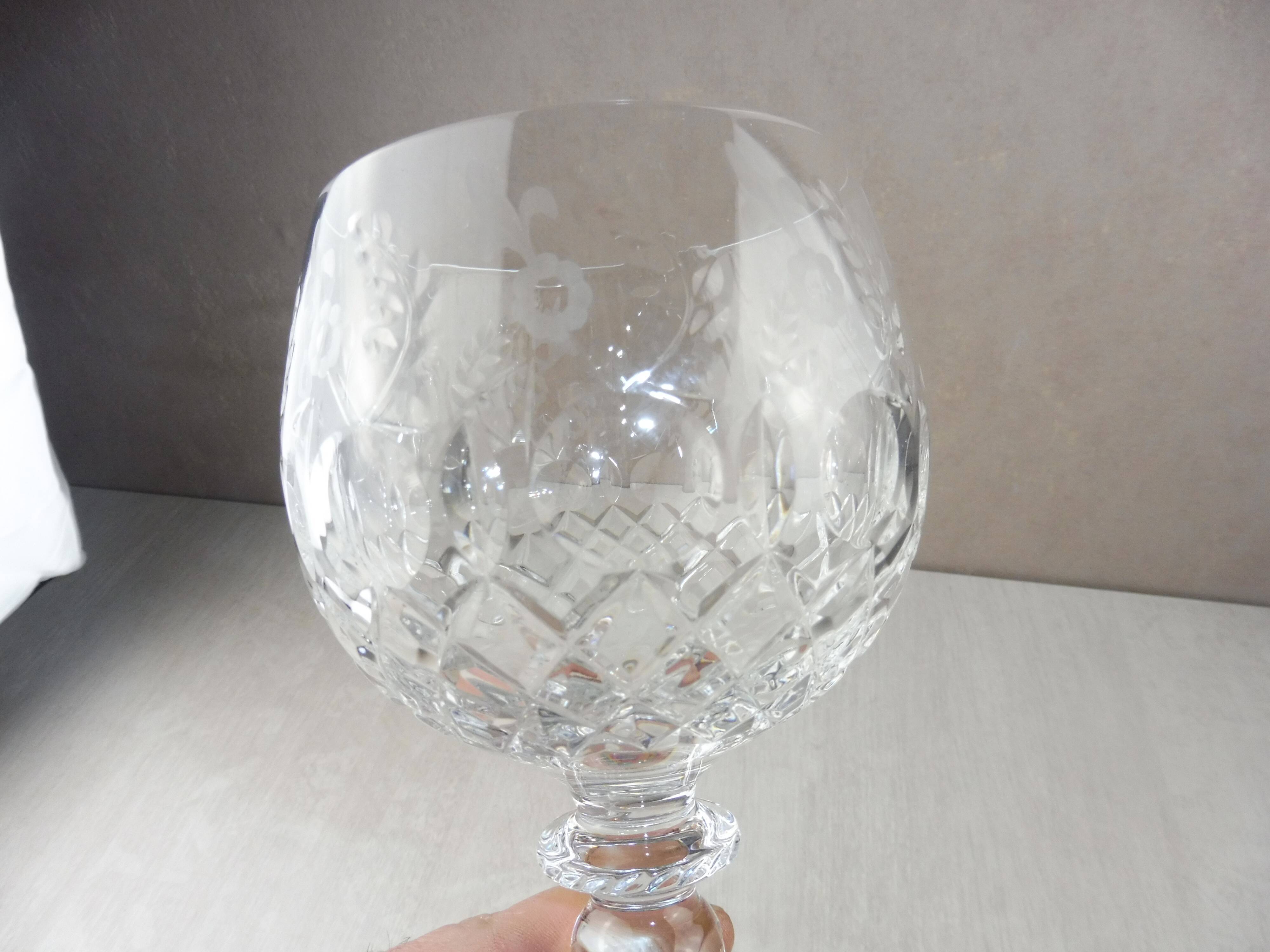 Former cut, engraved crystal wine glass, Rogaska Gallia, Slovenia
