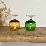 4 verres couleurs vintage