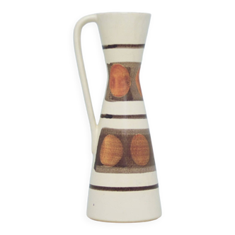 vase vintage à pois beige et marron West Germany