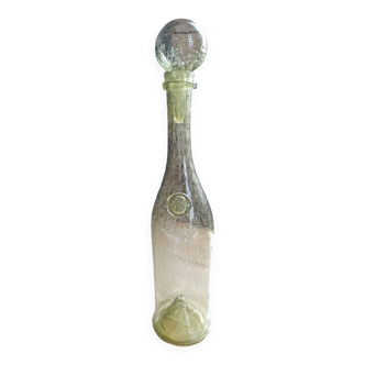 Old long Biot glass bottle