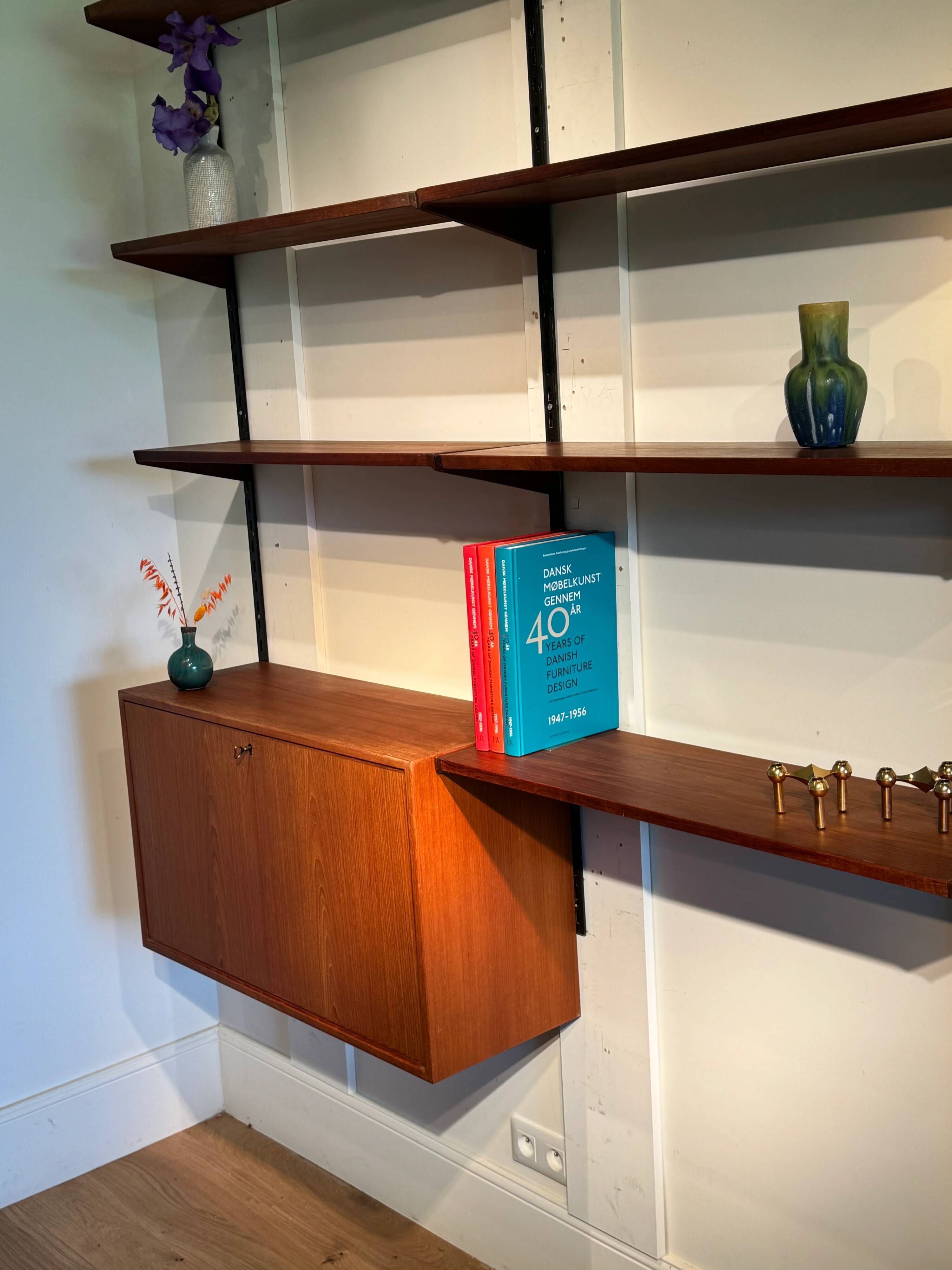 Vintage Scandinavian wall library by Kai Kristiansen for FM Møbler