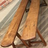 Old solid oak farm bench