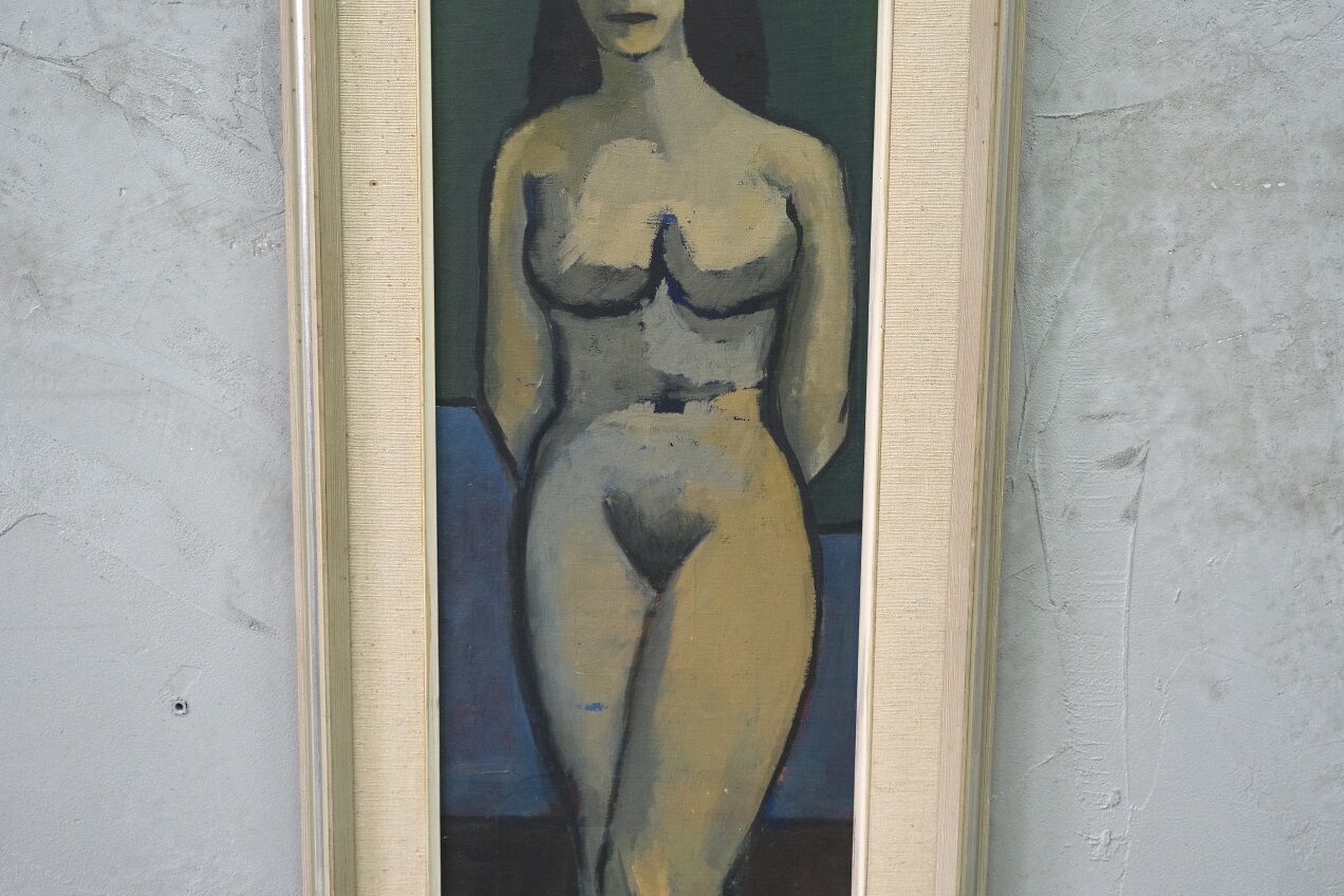 Nude, Swedish Modern Signed Painting, 1960s, Oil on Canvas, Framed
