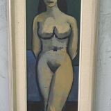 Nude, Swedish Modern Signed Painting, 1960s, Oil on Canvas, Framed