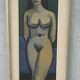 Nude, Swedish Modern Signed Painting, 1960s, Oil on Canvas, Framed