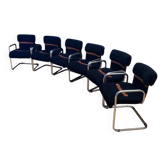 Chaises par Guido Faleschini pour i4 Mariani, Italie, années 1970, ensemble de 6