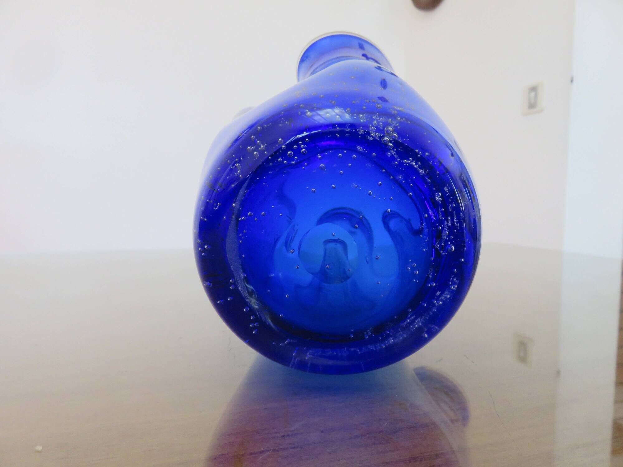 Large "handkerchief" vase in blown cobalt blue glass, 1960s.