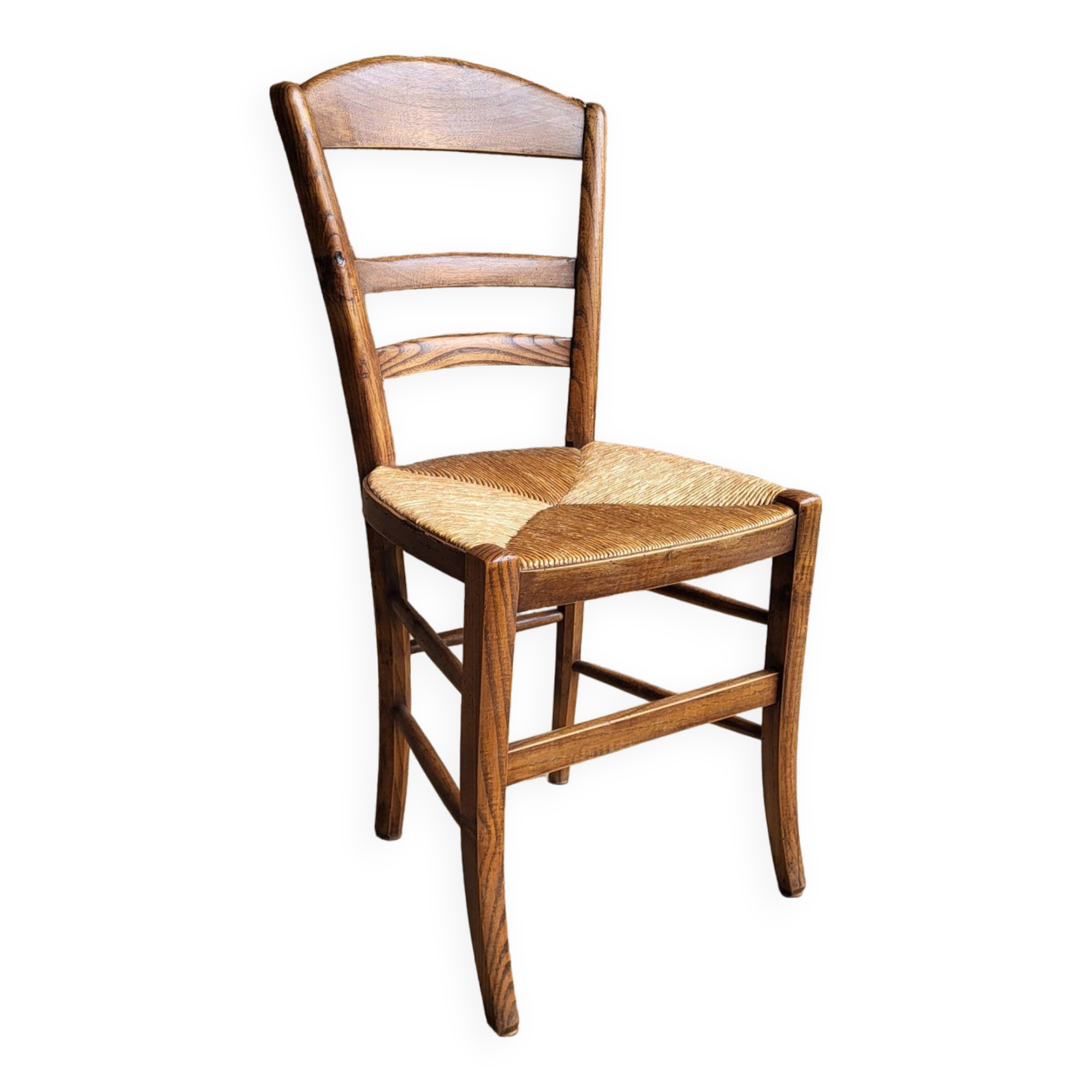 Chaise paillée & bois